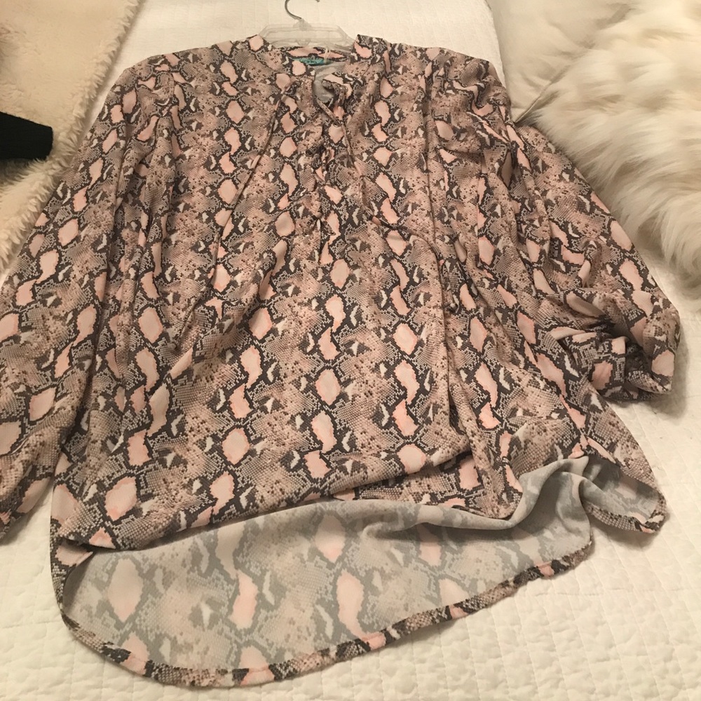 Karlie pink snake lace up top